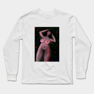 Naked woman in the forest Long Sleeve T-Shirt